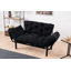 Élégant canapé-lit 2 places en tissu de microfibre noir de 61,0 x 27,6 x 27,6 pouces | Structure 100% métal, rembourrage en mousse à haute résistance, nettoyage facile | Taille du lit: 73,6 po x 27,6 po | Capacité de poids maximale: 440 lb | Parfait pour les petits espaces, le design bohémien et industriel-1543007402