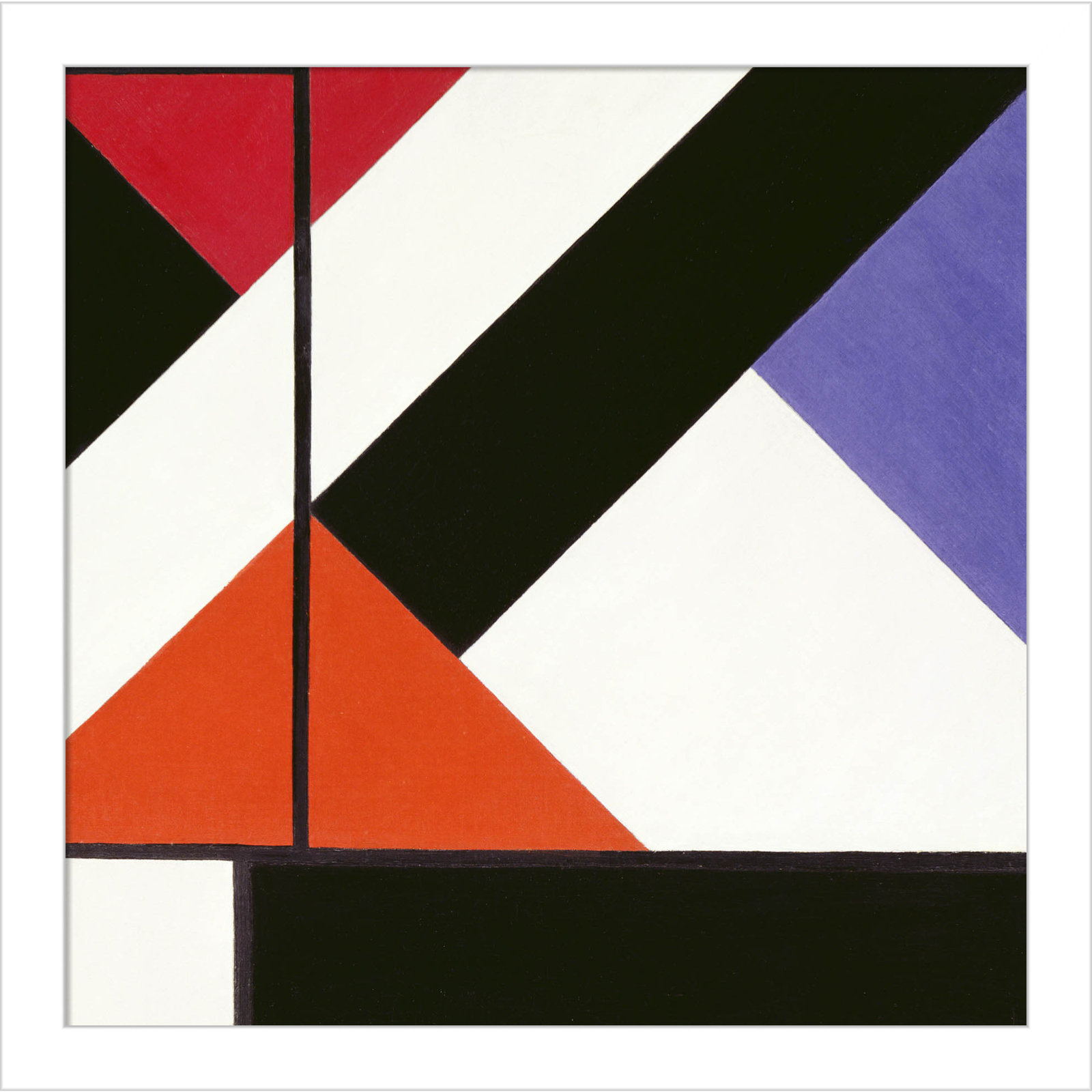 Simultaneous Counter Composition by Theo Van Doesburg, 13" H x 13" W, White Framed