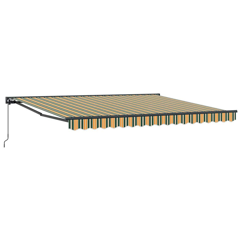 Retractable Awning, 400 cm W x 300 cm D, Green/Yellow/Anthracite