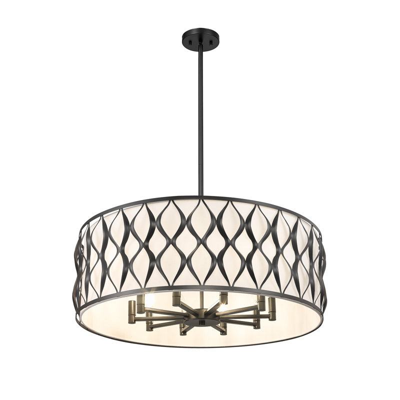 Lustre 10 lumières Sadowski, Noir mat