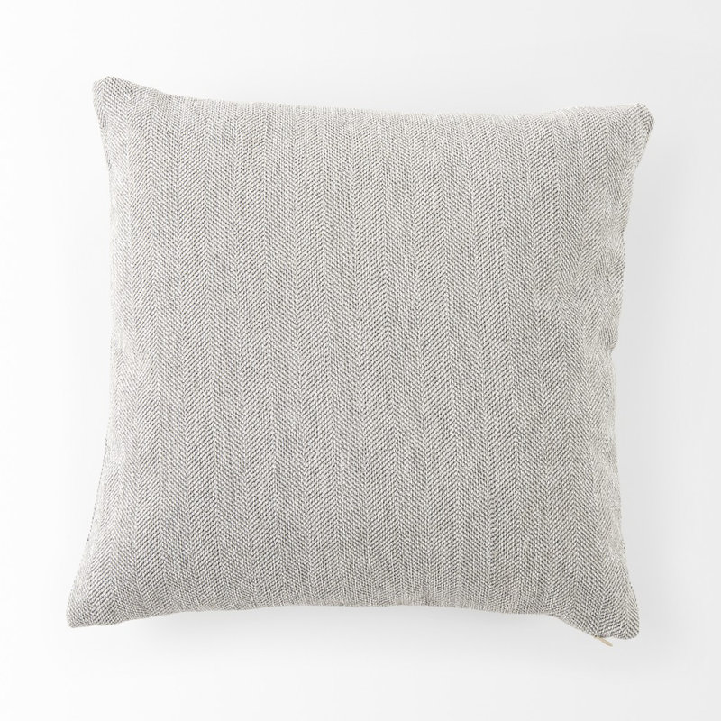 Stone Gray Basket Weave Accentthrow Pillow