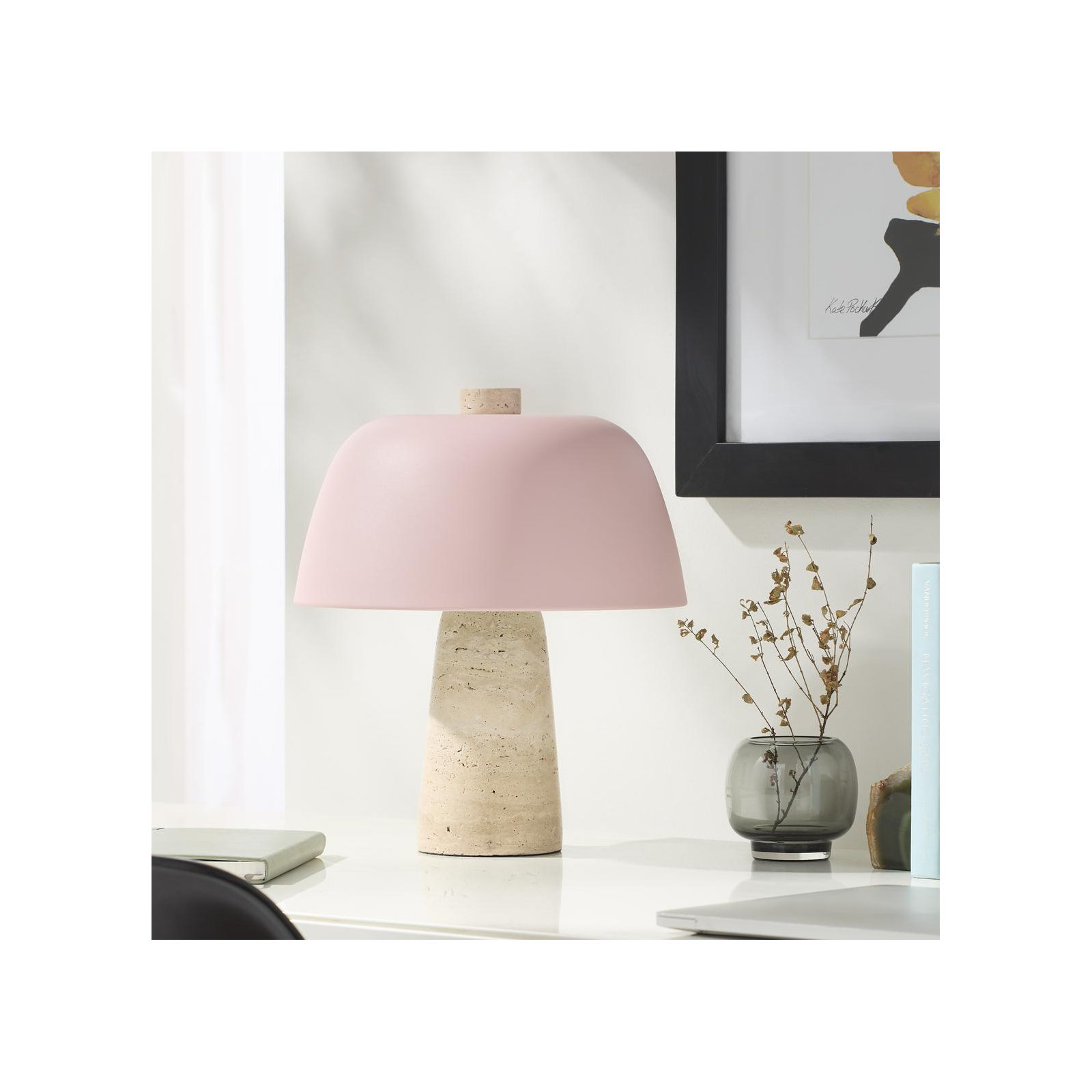 Maia Accent Table Lamp, 13.1" H x 11.4" W x 11.4" D, Pink