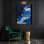 Abstrait art fluide sur toile bleue 6