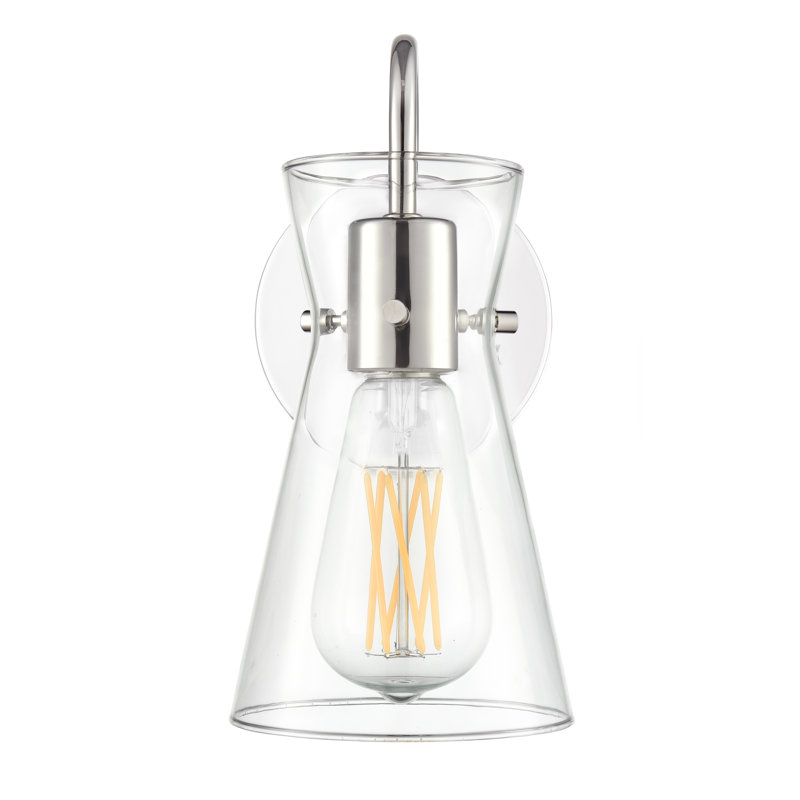 Meuble-lavabo 1 lumière Allisha , Nickel poli