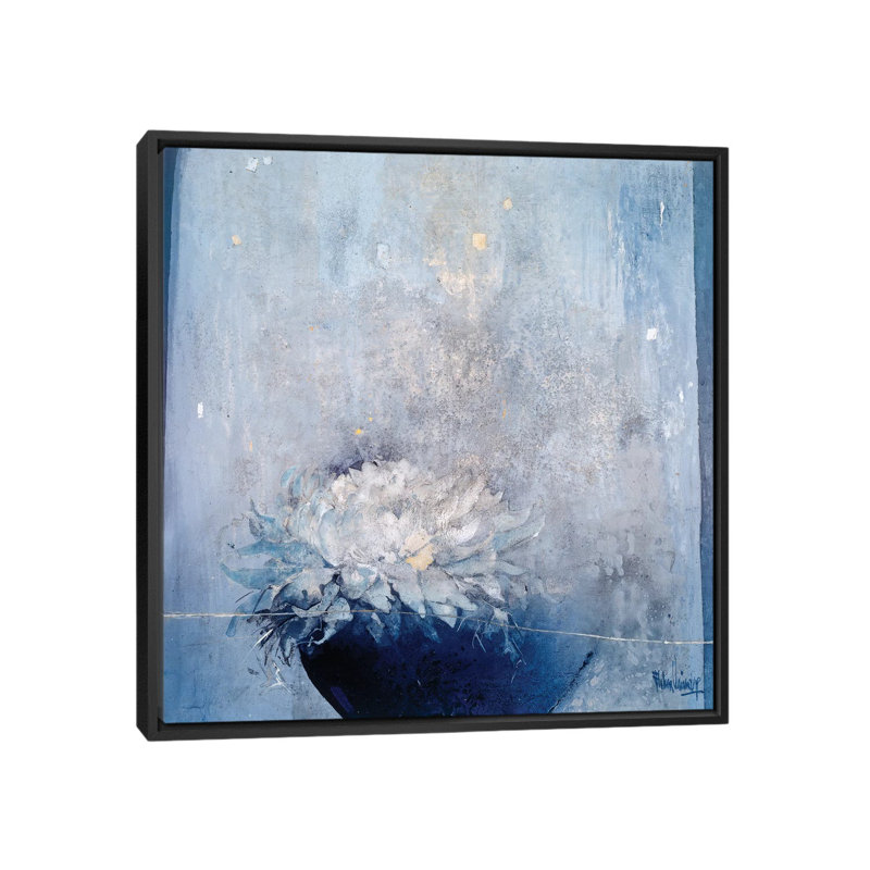 « blue magnificence ii », reproduction d’impression sur toile tendue, H 18 po x l 18 po x P 1,5 po, Toile avec cadre noir