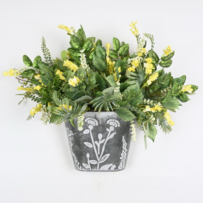 Arrangement floral de fleurs artificielles de printemps et d'été pour la porte d'entrée murale