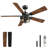 52'' Farmhouse Flush Mount Ceiling Fans With Lights Kit And Remote & App Control
