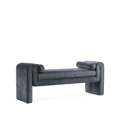 Condord 59" Modern Chenille Upholstered Solid Wood Accent Bench