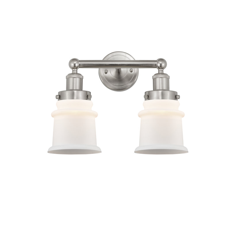 Cailen 2 - Light Dimmable Vanity Light, Matte White, Brushed Satin Nickel