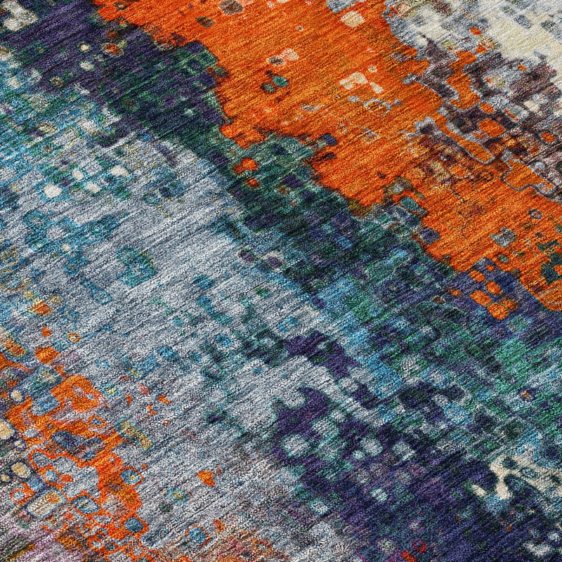 Machine Washable Indoor/Outdoor Boruta ACN2242 Abstract Rug, Rectangle 10' x 14'