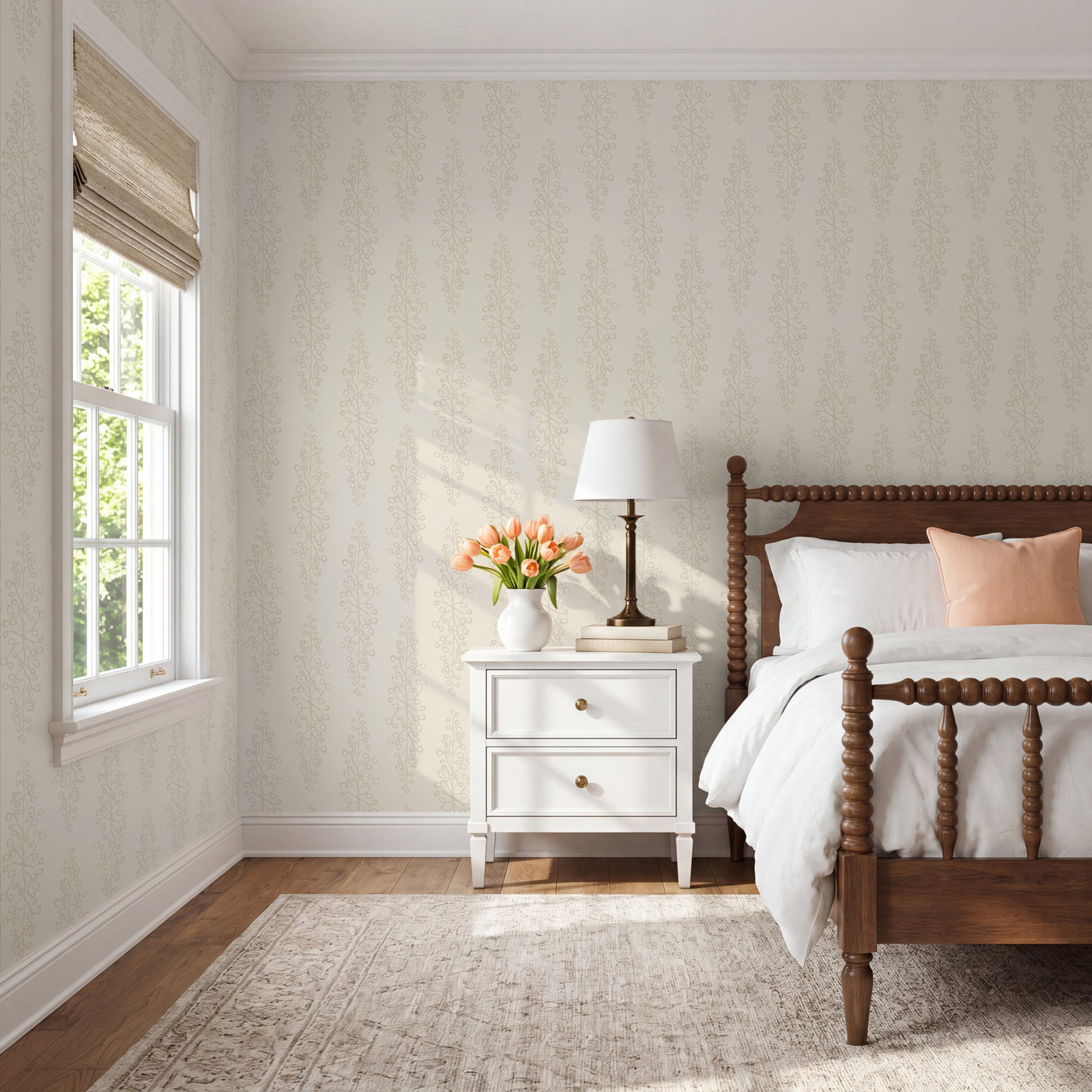 Kirk Modern Floral Wallpaper, Neutral