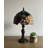 Markar Tiffany Mini Table Lamp Red Orange Blue Stained Glass Rose Flowers LED Bulb Included 8"W*8"D*15'H
