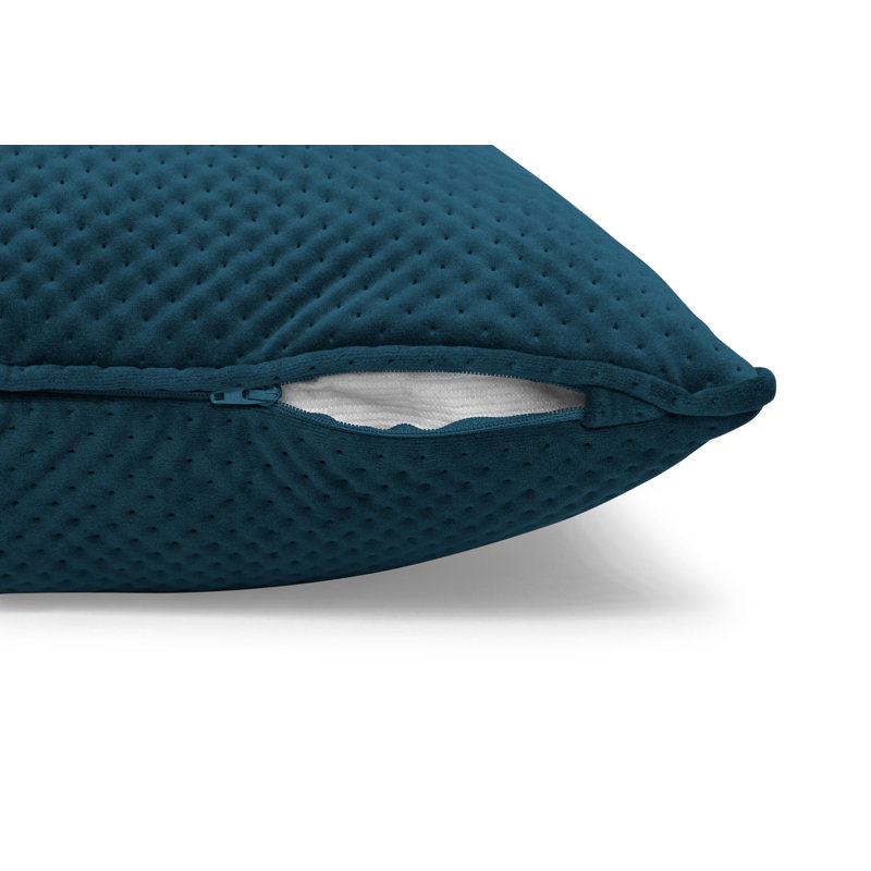 Square Recycled Royal Velvet Pillow, Deep Sea