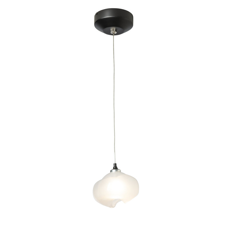 Luminaire suspendu géométrique 1 lumière Ume, Givré, Noir