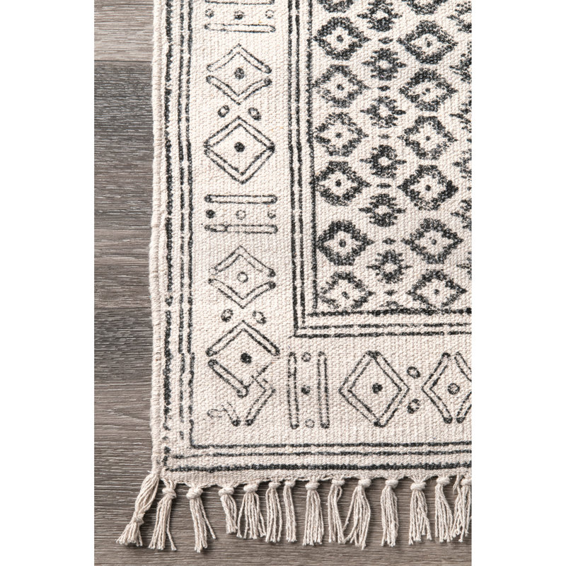Belmonte Cotton Geometric Indoor Rug, Rectangle 5' x 8'