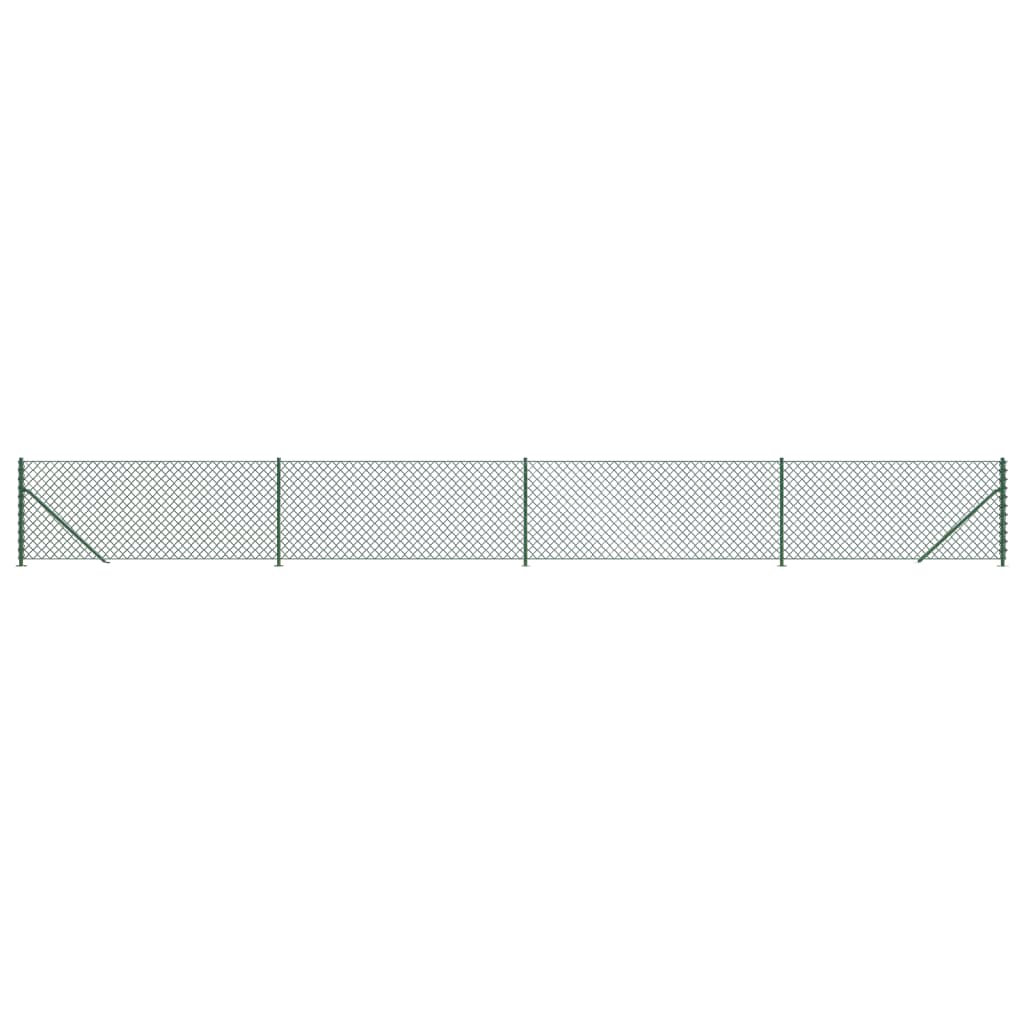 Vidaxl Chain Link Fence With Flange Green 2.2X25 M