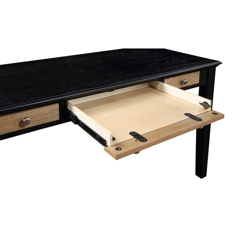 Samul Writing Desk, Aged Oak/Ebony