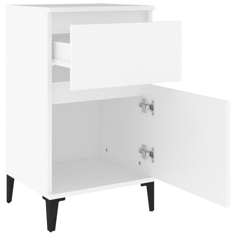Amedeu 40cm W Bedside Table,  White, Set of 2