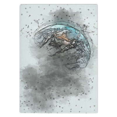 Tempered Glass Stars Surrounding Planet Earth Chopping Board