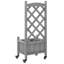 Jardinière Vidaxl avec treillis et roues en sapin de bois massif gris-97888775-97888778
