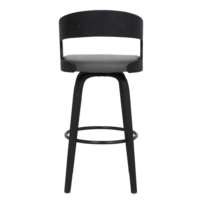 Tabouret de bar pivotant Pensacola, Tabouret de bar (siège d'une hauteur de 30 po), Noir, Gris