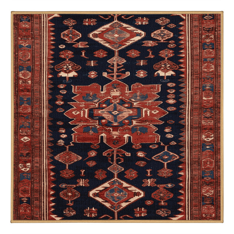 Tapis brun lavable à la machine, Carré 4 pi