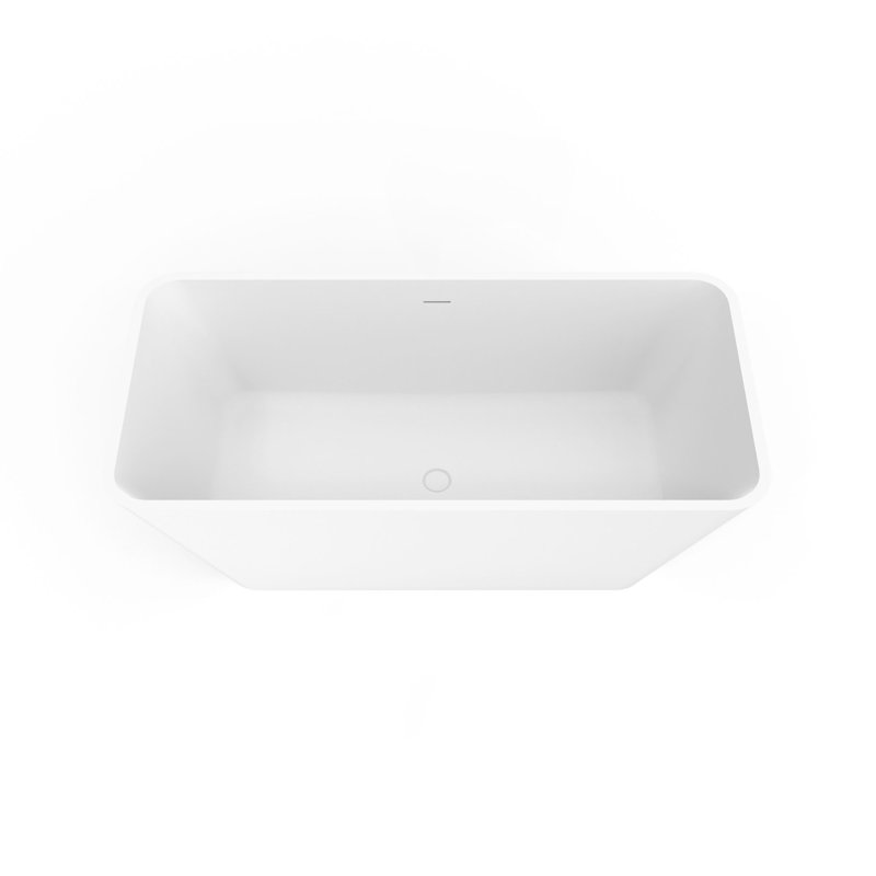 Baignoire de trempage autoportante à surface solide de 67 pouces pour salle de bain
