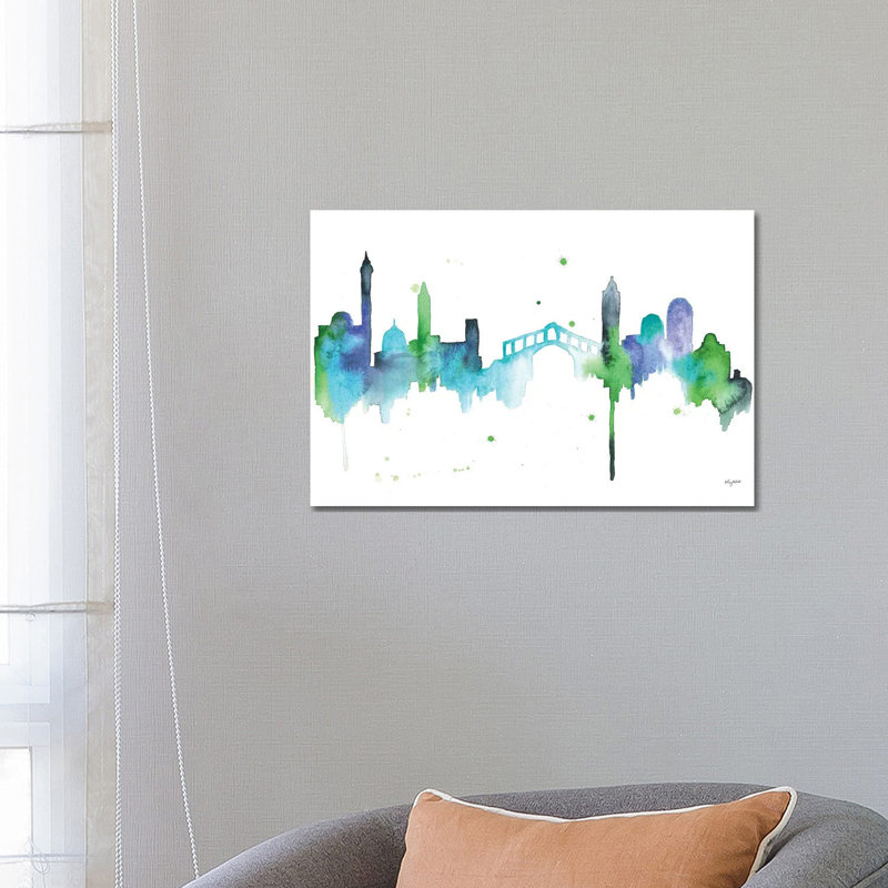 Venice Skyline 1 Piece Wrapped Canvas Wall Art, 26" H x 18" W, Wrapped Canvas