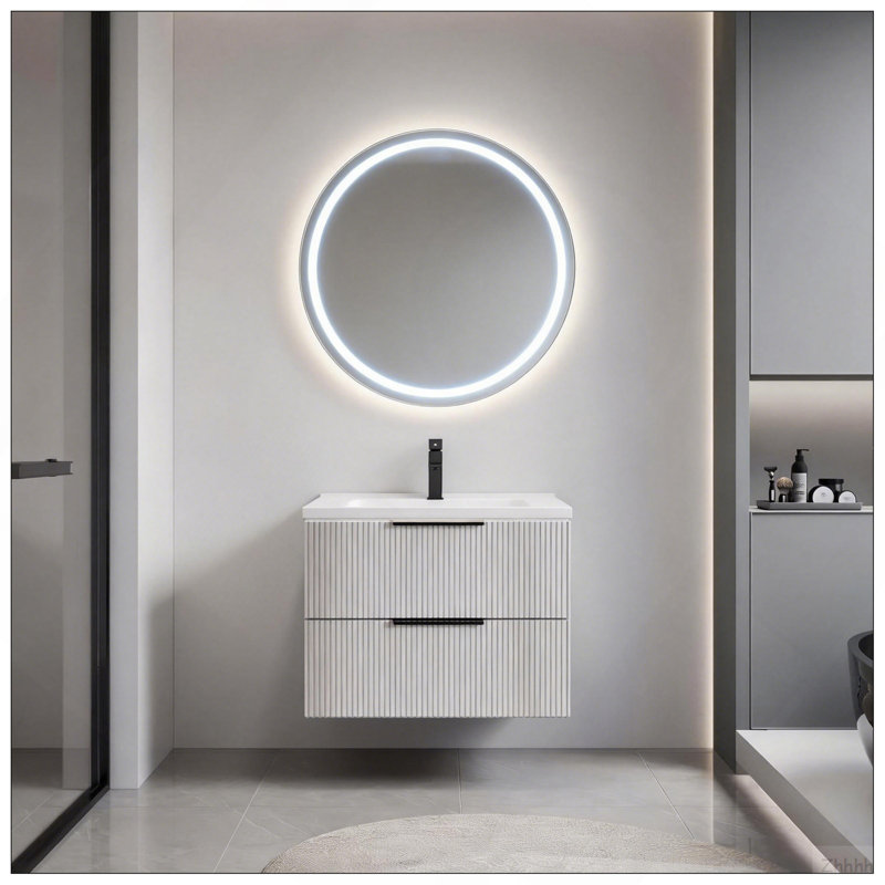 Meuble-lavabo 24 po avec lavabo en céramique, 20 "H x24"W x 18"D, Antique Grey