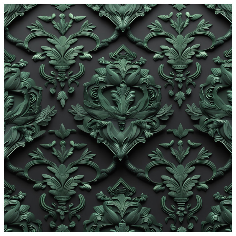 Rideaux de douche Ornate Green, 70in W x 84in H