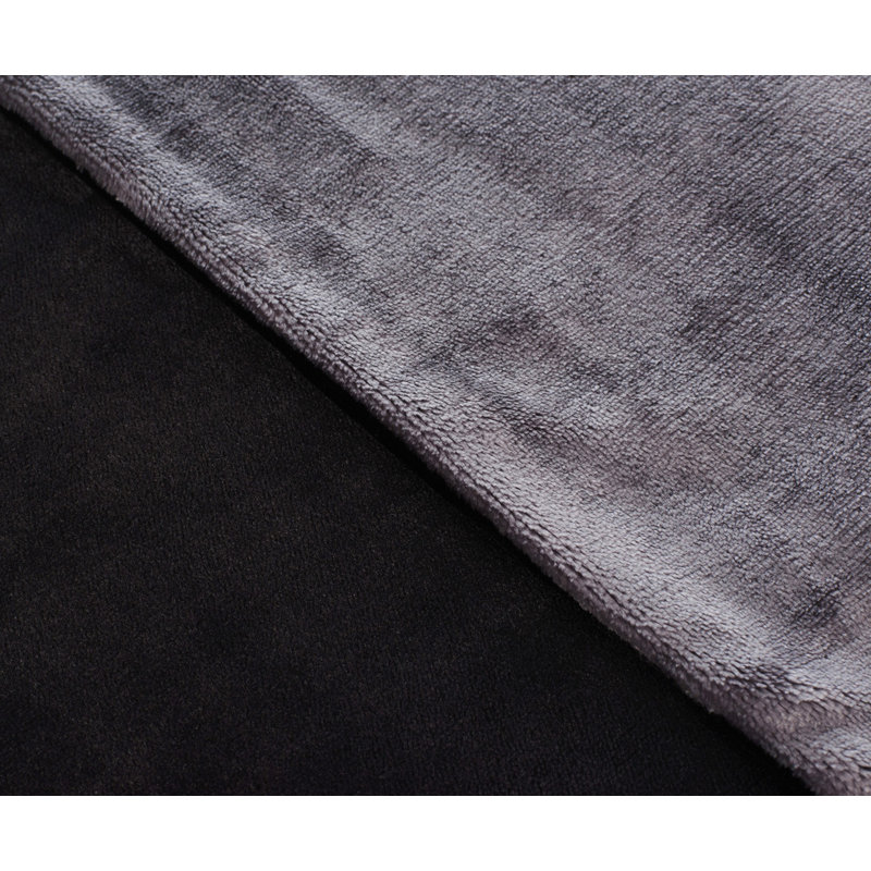 Cashmere Feeling Duvet Cover Set, Black/Grey, Single - 1 Pillowcase (80 x 80 cm)