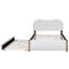 Lit plateforme tapissier avec pieds de soutien en bois et lit gigogne simple, lit d'invité peu encombrant-392801404-392801407