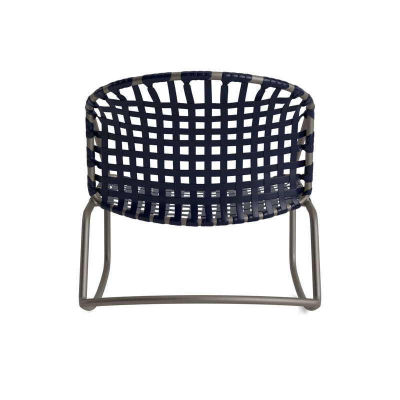 Kantan Outdoor Lounge Chair, Mica/Marine Vinyl Lace