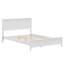 Lit plateforme élégant en bois massif pour chambre à coucher - Finition blanc moderne