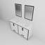 Meuble-lavabo double l 60 po x P 22 po, plateau en marbre de culture et miroirs 22 po-217516411