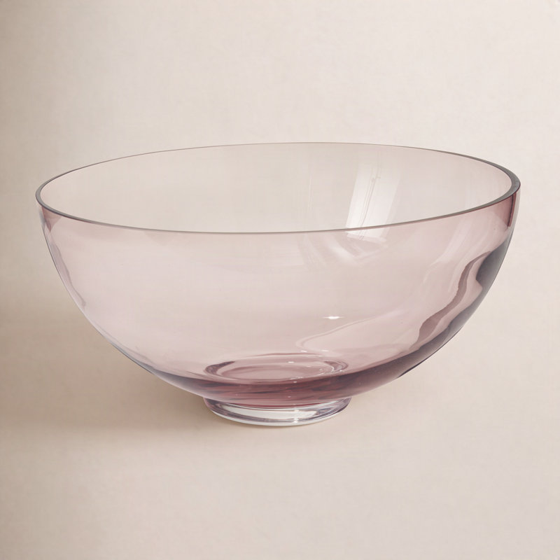 Joss & Main Angier Glass Serving Bowl, Purple
