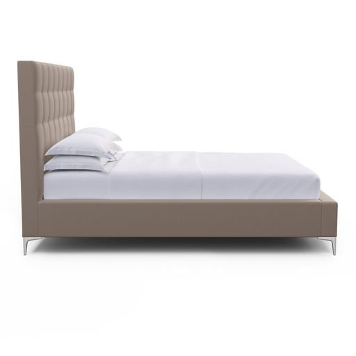 Bryant Upholstered Bed, Queen, Box Weave Linen Pumice, Ebony