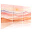 Abstrait pastel coucher de soleil montagne, ensemble de 3 reproductions d'art sur toile-951911122