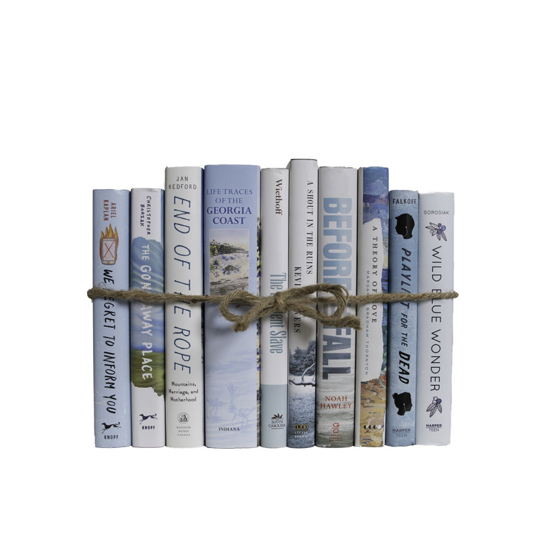 Livres décoratifs - Ensemble de livres pour jaquette nautique - 1 pied de livres bleus