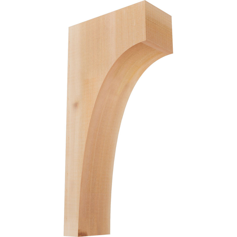 3 1/2"W x 8"D x 16"H Huntington Smooth Corbel, Western Red Cedar, Smooth, 16" H x 3.5" W x 8" D, Western Red Cedar