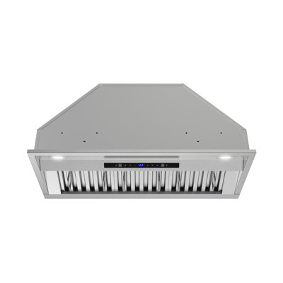 Streamline 34 In. T-11791-1-DT Frascati Ducted Insert 350 CFM Range Hood In Brushed Stainless Steel With Baffle Filters, Touchpad Control, LED Lights