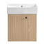 Meuble-lavabo flottant moderne de 21,6 po avec lavabo en céramique - parfait pour les petites salles de bain, rangement à droite-750096692