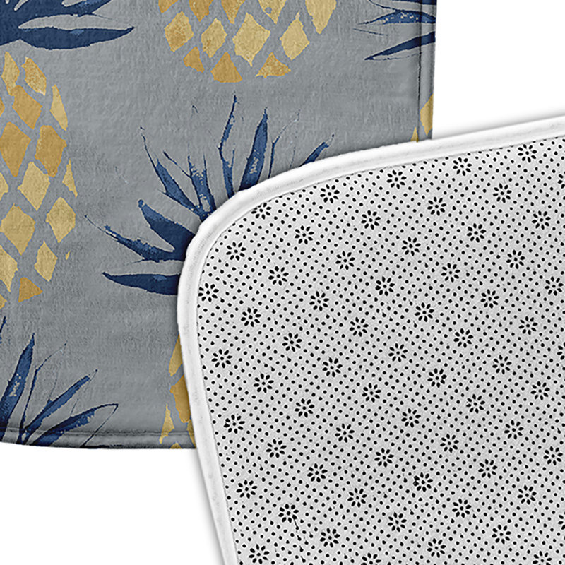 Tapis de bain Pineapple, L 17 po x L 24 po, gris