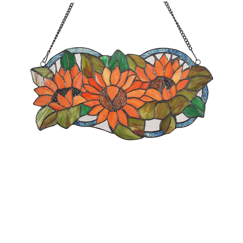 Panneau de fenêtre en verre dahlia tiffany