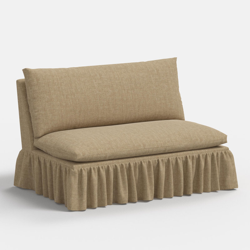 Thelma Settee, Relaxed Burlap Linen