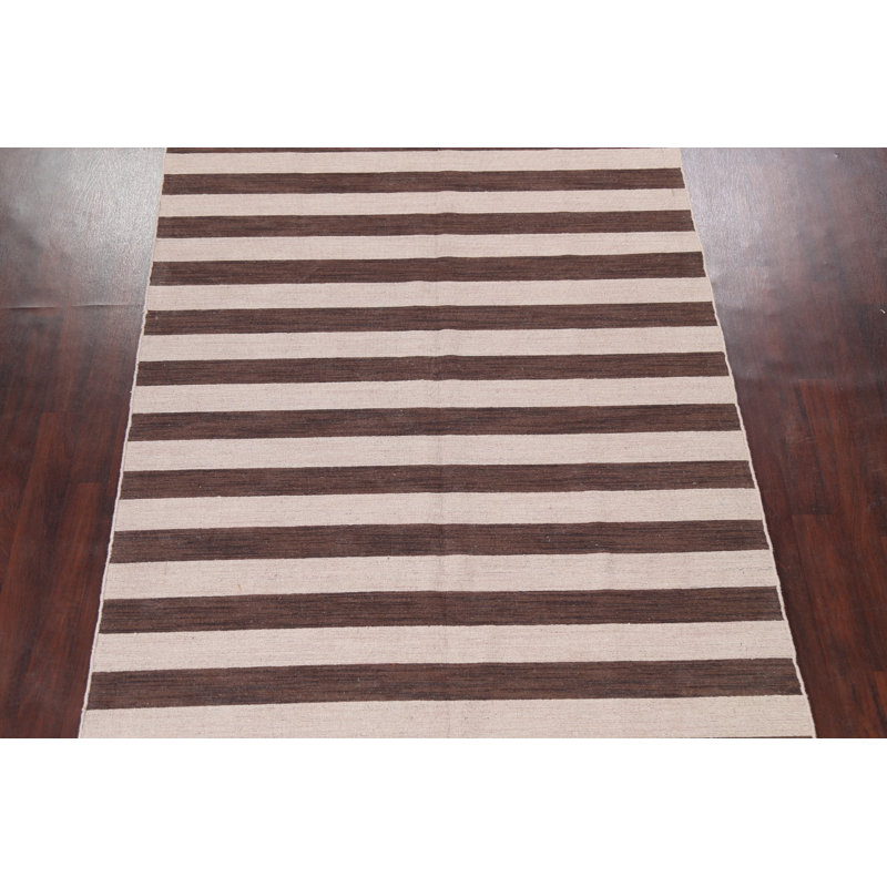 Tapis multicolore en laine noué à la main de conception unique 6 pi 7 po x 10 pi 2 po Magnum