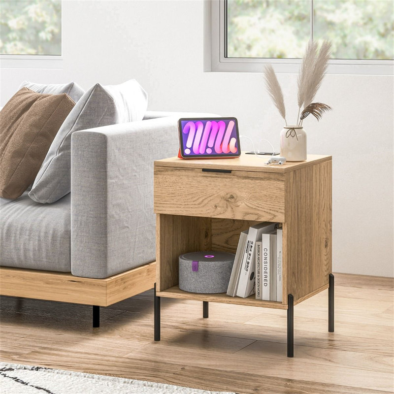 40cm W Manufactured Wood Bedside Table