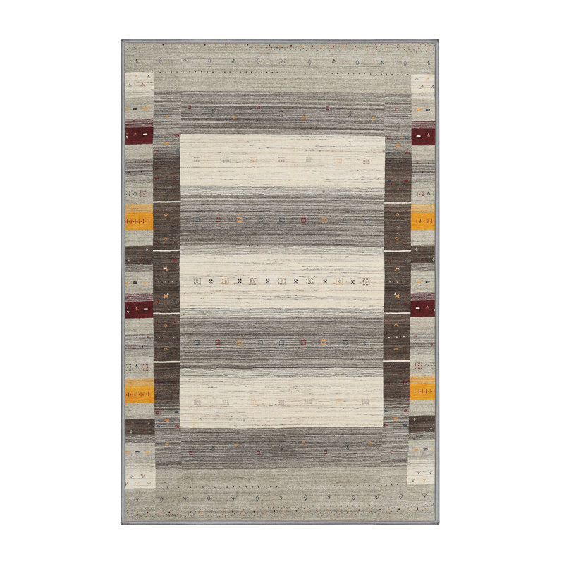 Tapis gris / olive Pilottown, Rectangle 7 pi x 10 pi