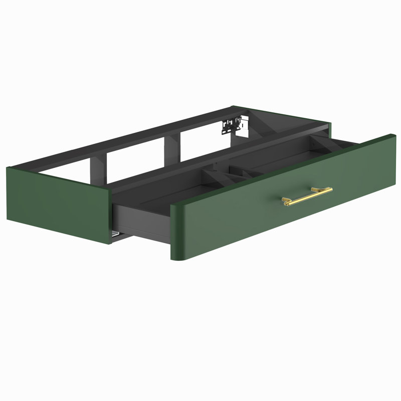 Ashat Bathroom Storage Cabinet, Conifer Green Supermatt/Gold
