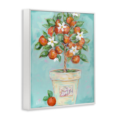 Orange Blossom Clay Pot Art by Estelle Grengs